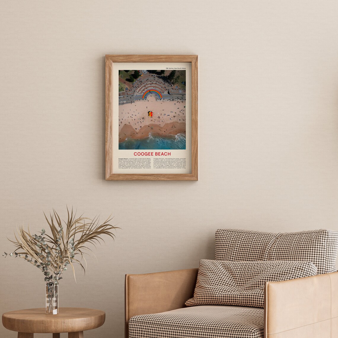 Coogee Beach Sydney Rainbow Arch Aerial Photo Vintage Travel Poster - Image 3