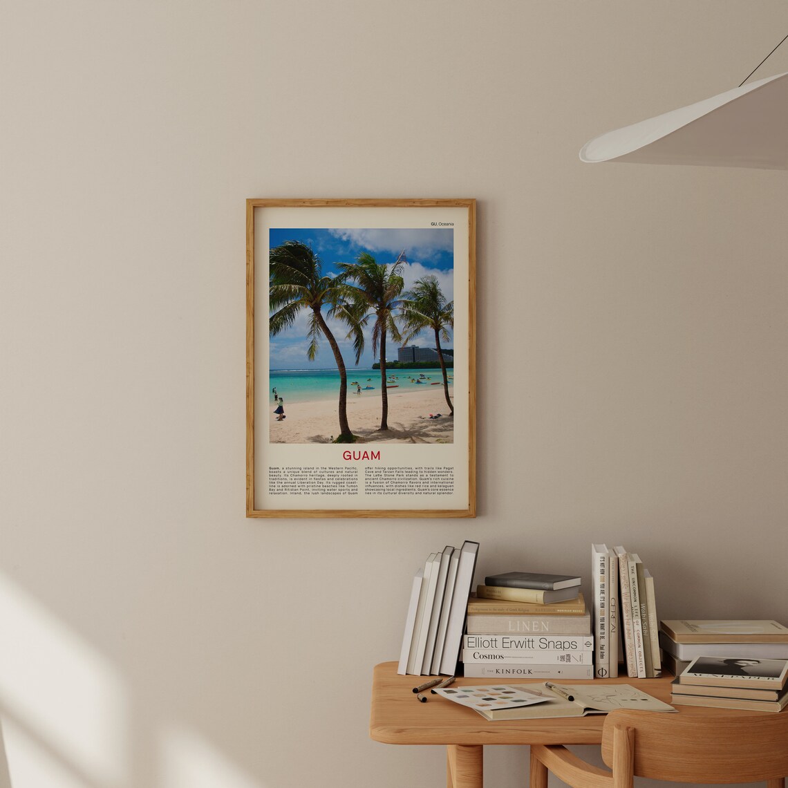 Guam Tropical Palm Beach Turquoise Water Film Photo Travel Poster - Image 2