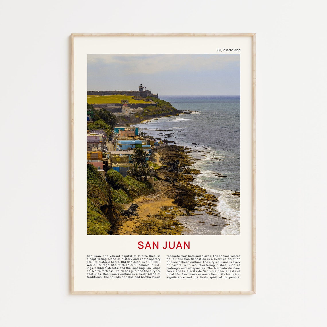 San Juan Puerto Rico El Morro Fortress Coastline Photo Travel Poster