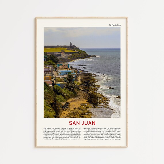 San Juan Puerto Rico El Morro Fortress Coastline Photo Travel Poster