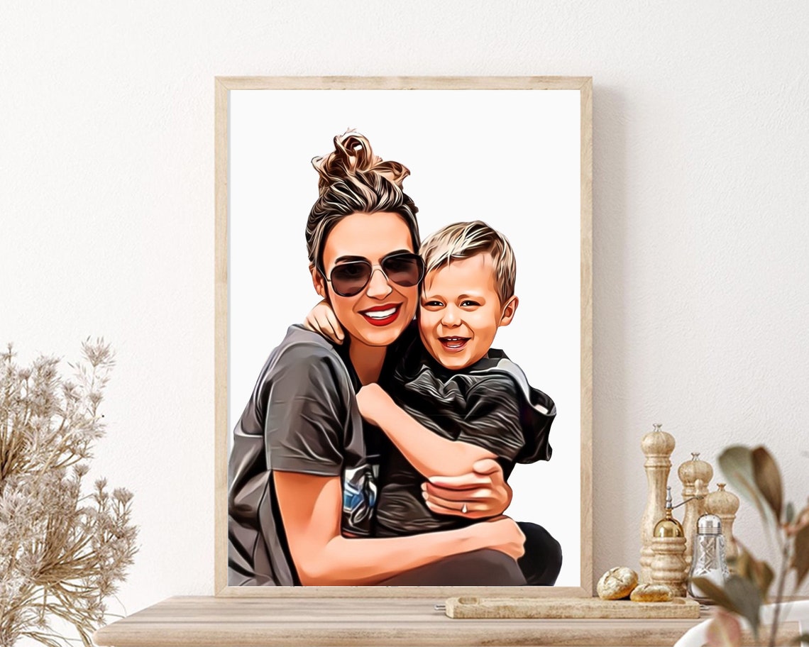 Family Portrait Illustration Mum And Daughters Painting Custom Mothers Day Portrait Family Painting Personalized Mothers Day Gift - Image 8