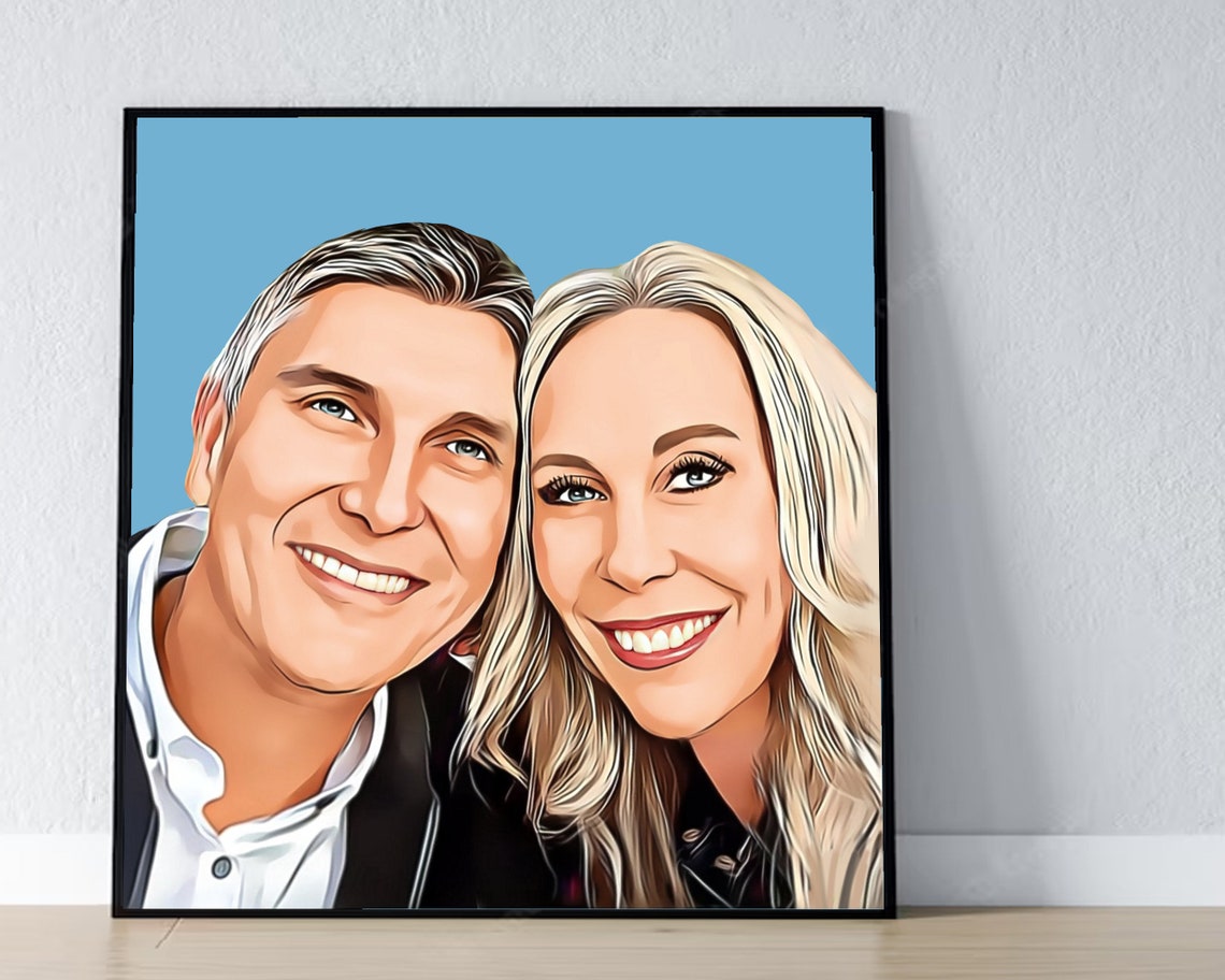 Two Best Friends Hugging Cheek to Cheek Cartoon Pop Art Poster - Image 3