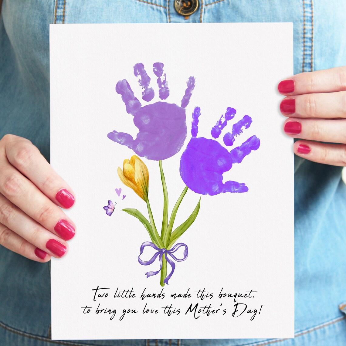 Mother's Day Handprint Bouquet, Kids Keepsake Art Print