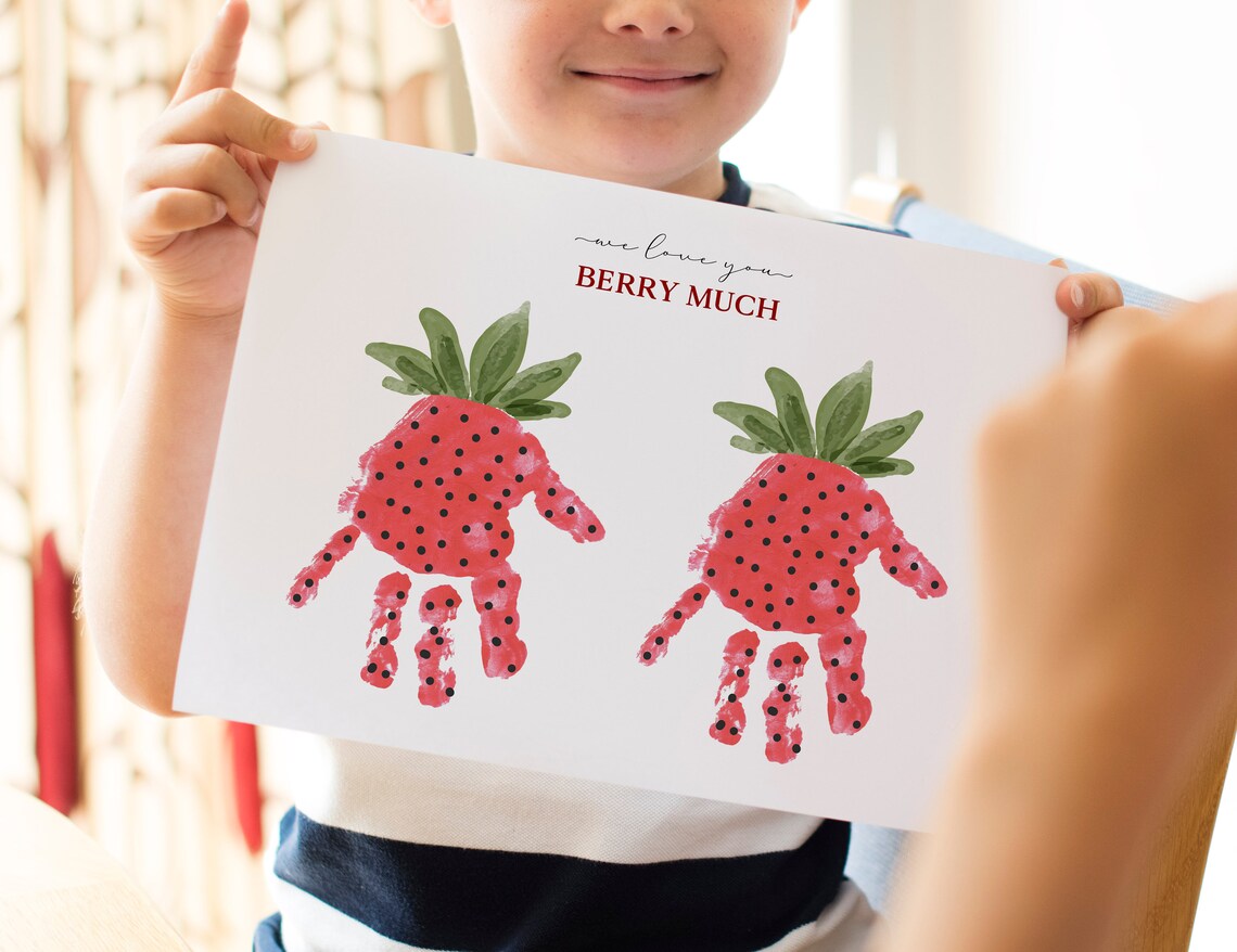 We Love You Berry Much Handprint Keepsake Art Print - Image 4
