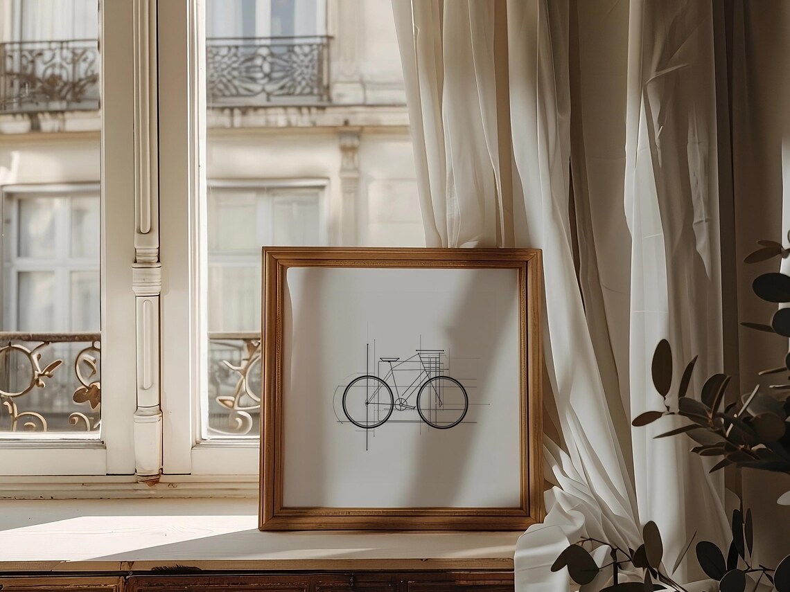 Bicycle Blueprint, Minimalist Line Art Poster - Image 5