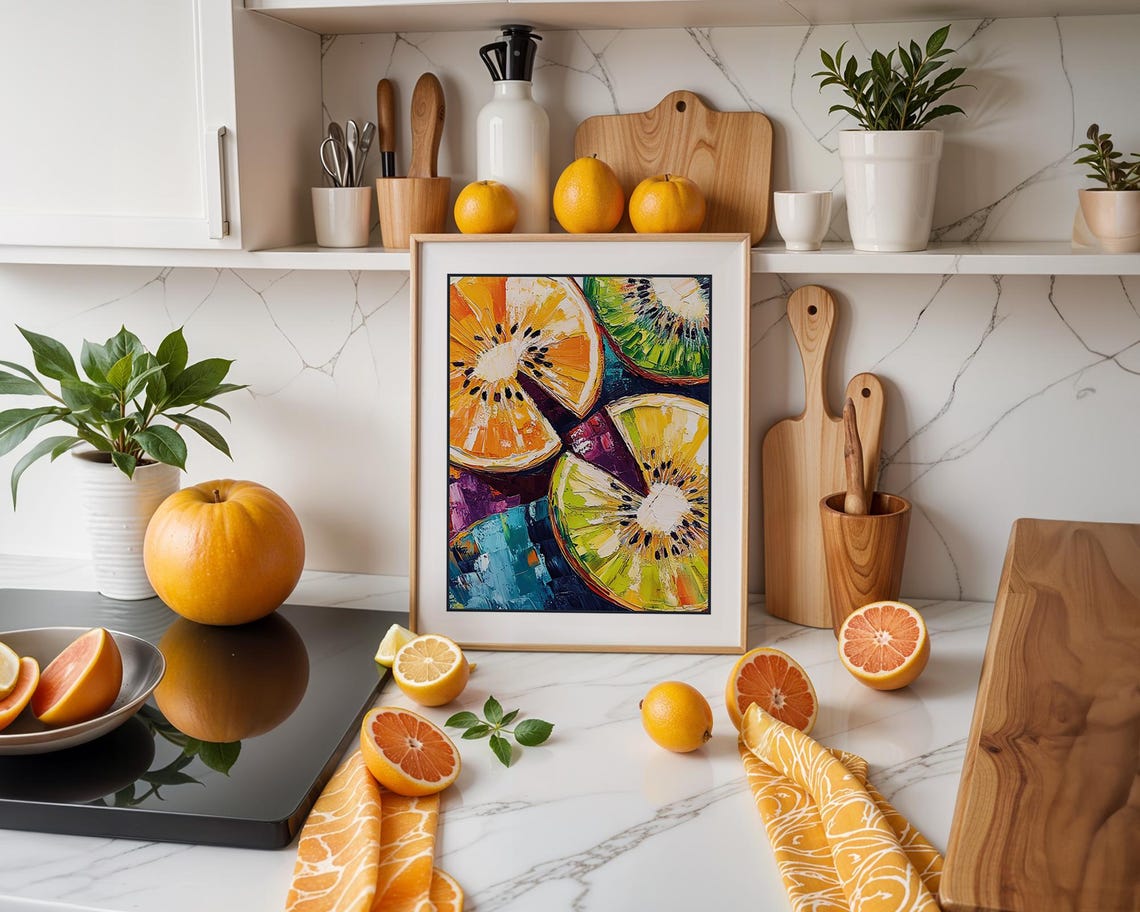 Kiwi Fruit Painting, Tropical Food Art - Image 4