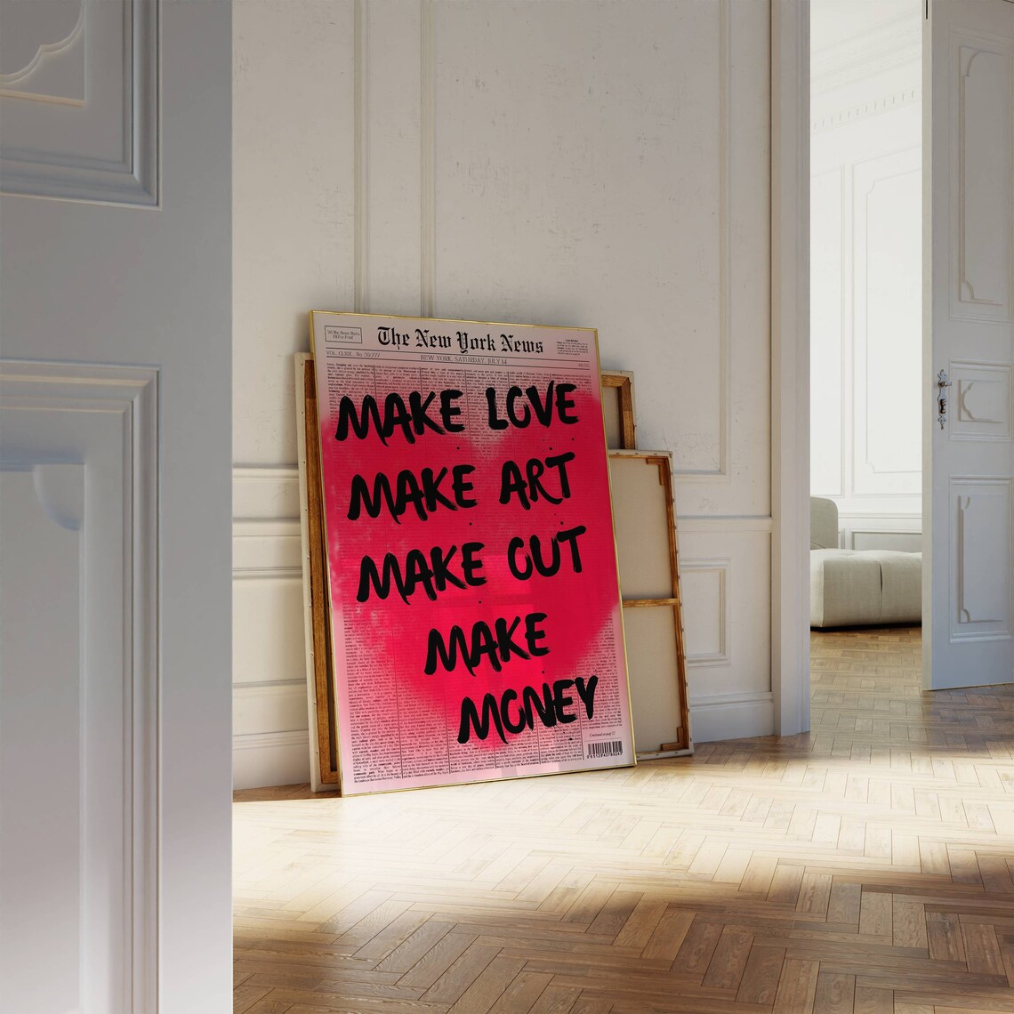 Make Love Make Art Retro Quote Poster - Image 5