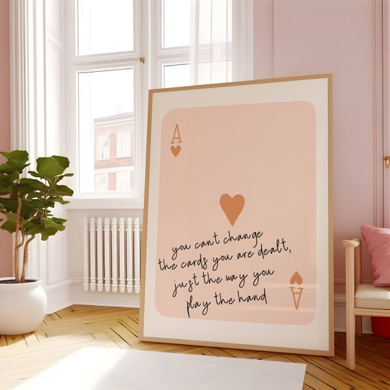 Ace Of Hearts Retro Motivational Quote Art Print