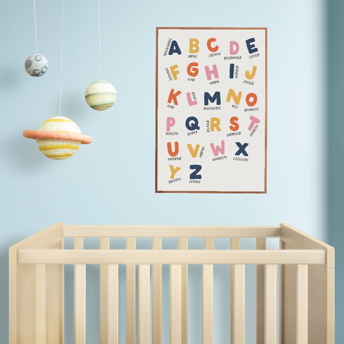 Alphabet Feelings A To Z Colorful Kids Nursery Room Decor Poster Gift - Image 2