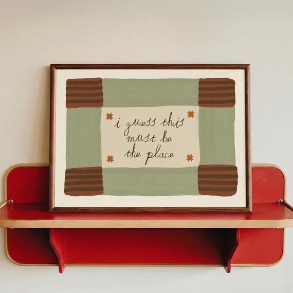 Retro I Guess This Must Be The Place Wall Art Mid Century Modern Landscape Vintage Style Print Funny