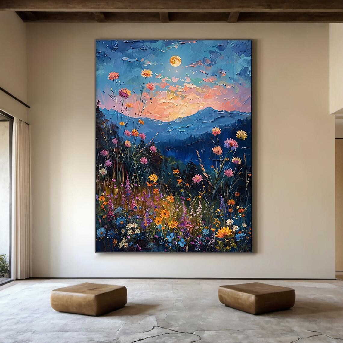 Colorful Flower Sea Abstract Flower Landscape Art Print - Image 6
