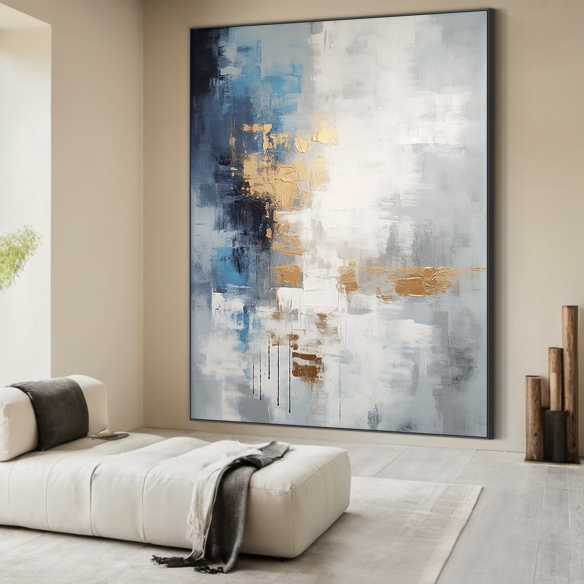 Grey and White Abstract Painting, Minimalist Art Print - Image 5