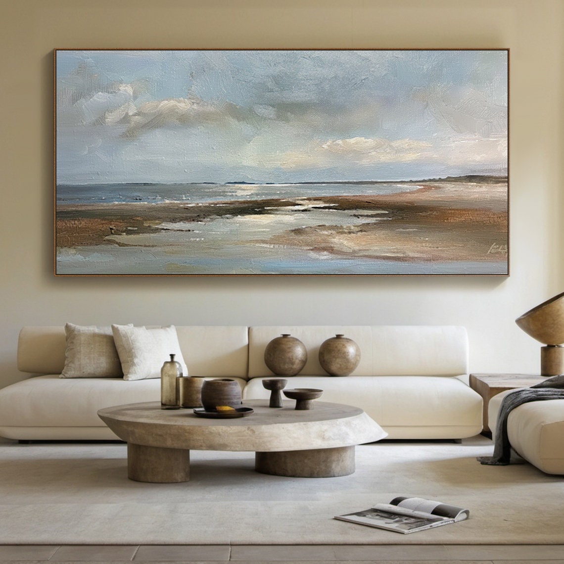Large Original Blue Sky Abstract Oil Painting Natural Sky Clouds Landscape Painting Modern Living Room Decoration Art - Image 2
