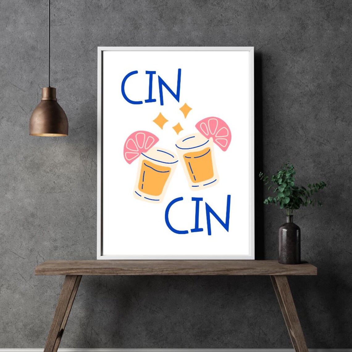 Cin Cin Italian Cocktail Poster, Fun Bar Decor - Image 5