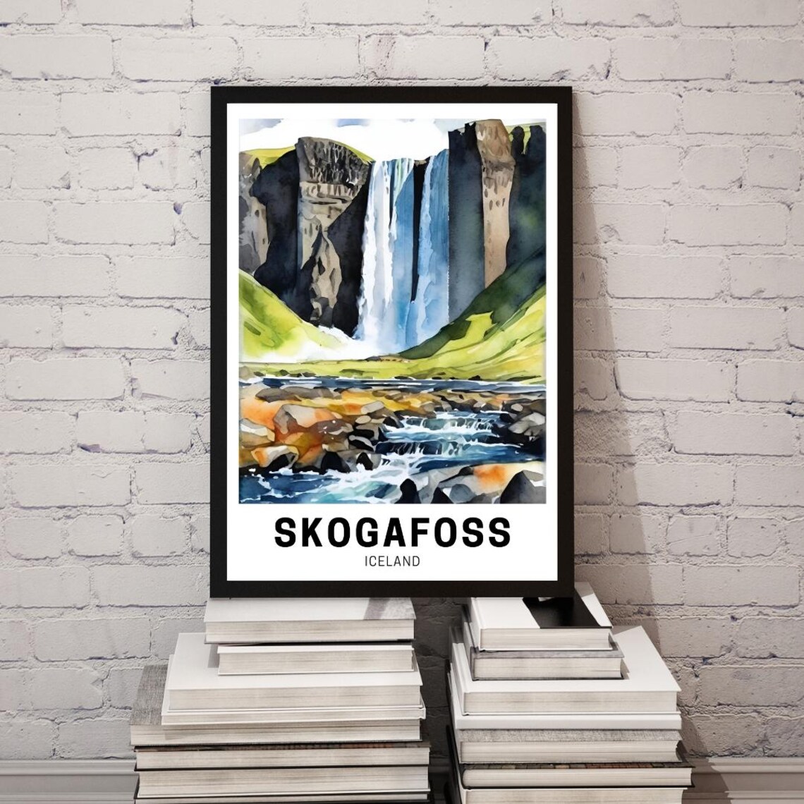 Iceland Waterfall Skogafoss Travel Poster - Image 3