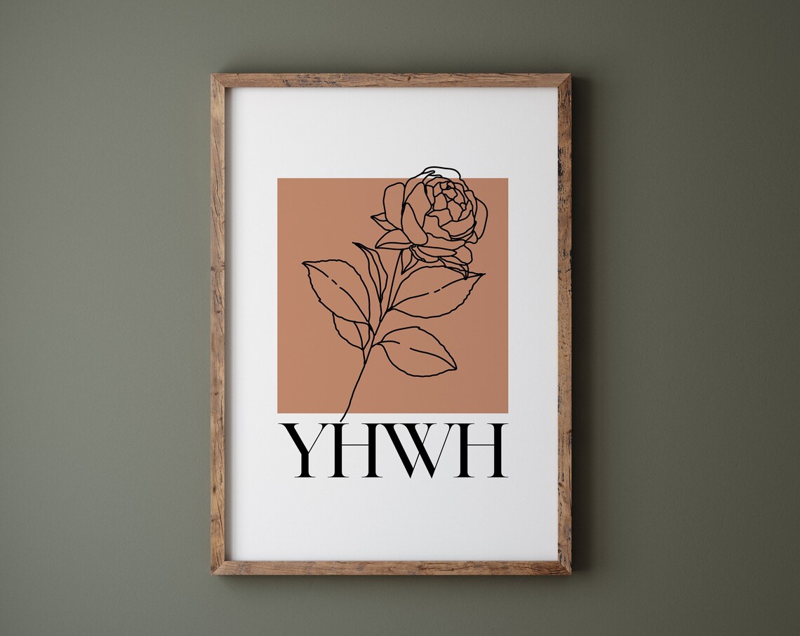 YHWH Christian Hebrew Names of God Art Print
