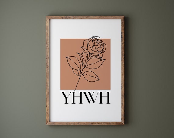 YHWH Christian Hebrew Names of God Art Print