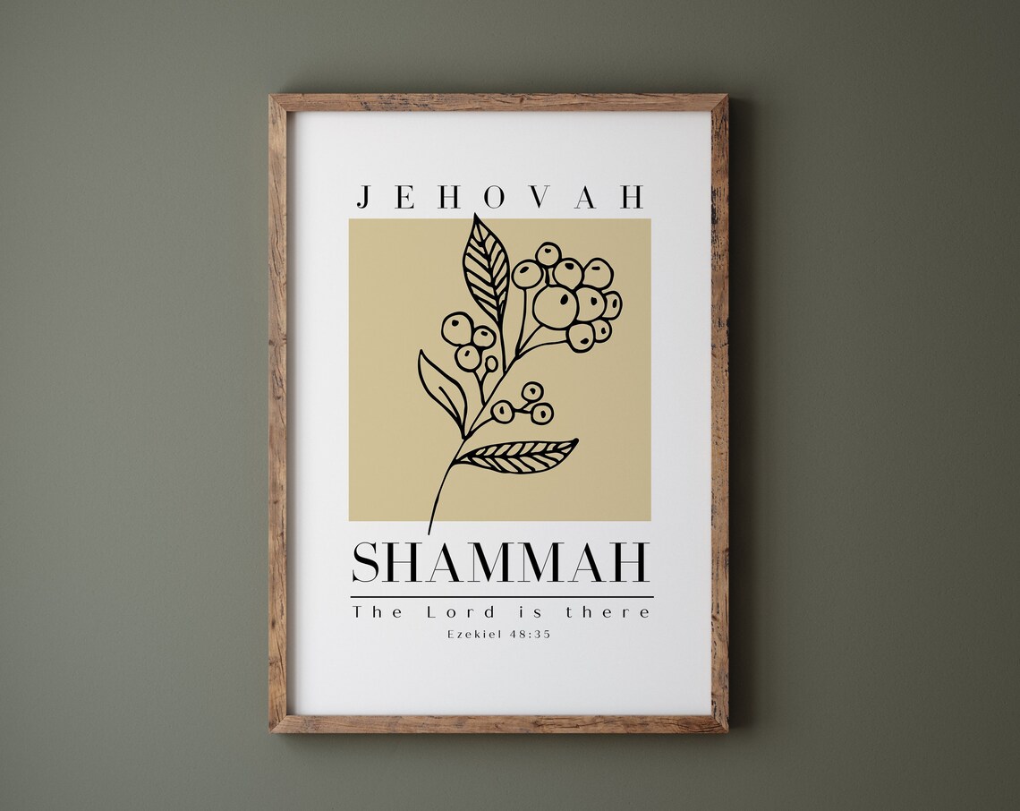Jehovah Shammah Ezekiel 48:35 Minimalist Art Print