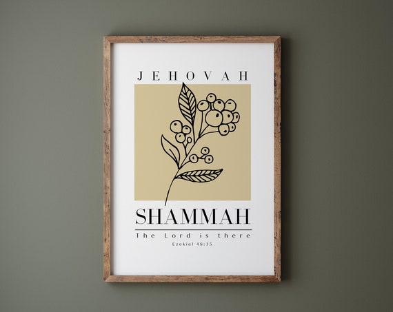 Jehovah Shammah Ezekiel 48:35 Minimalist Art Print