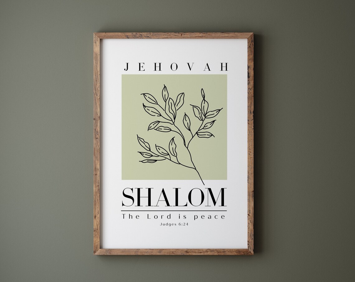 Shalom Judges 6:24 Minimalist Bible Verse Art Print