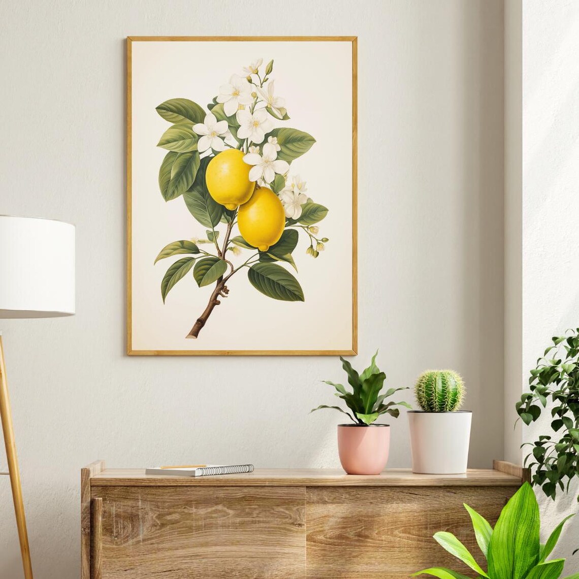 Vintage Lemon Tree Print, Retro Kitchen Decor
