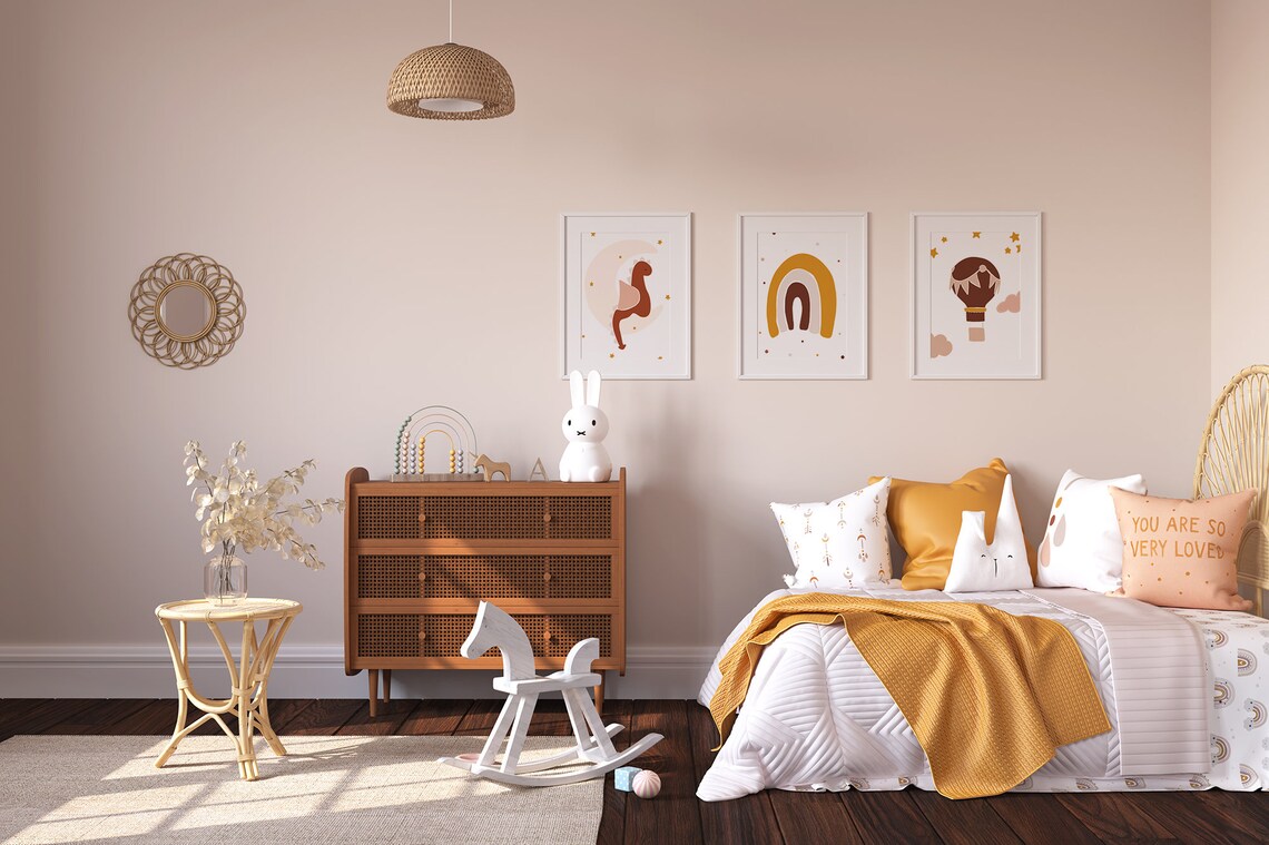 Rainbow Abstract Nursery Wall Art Gender Neutral Nursery Boho Nursery Minimalist Kids Room Kids Decor - Image 3