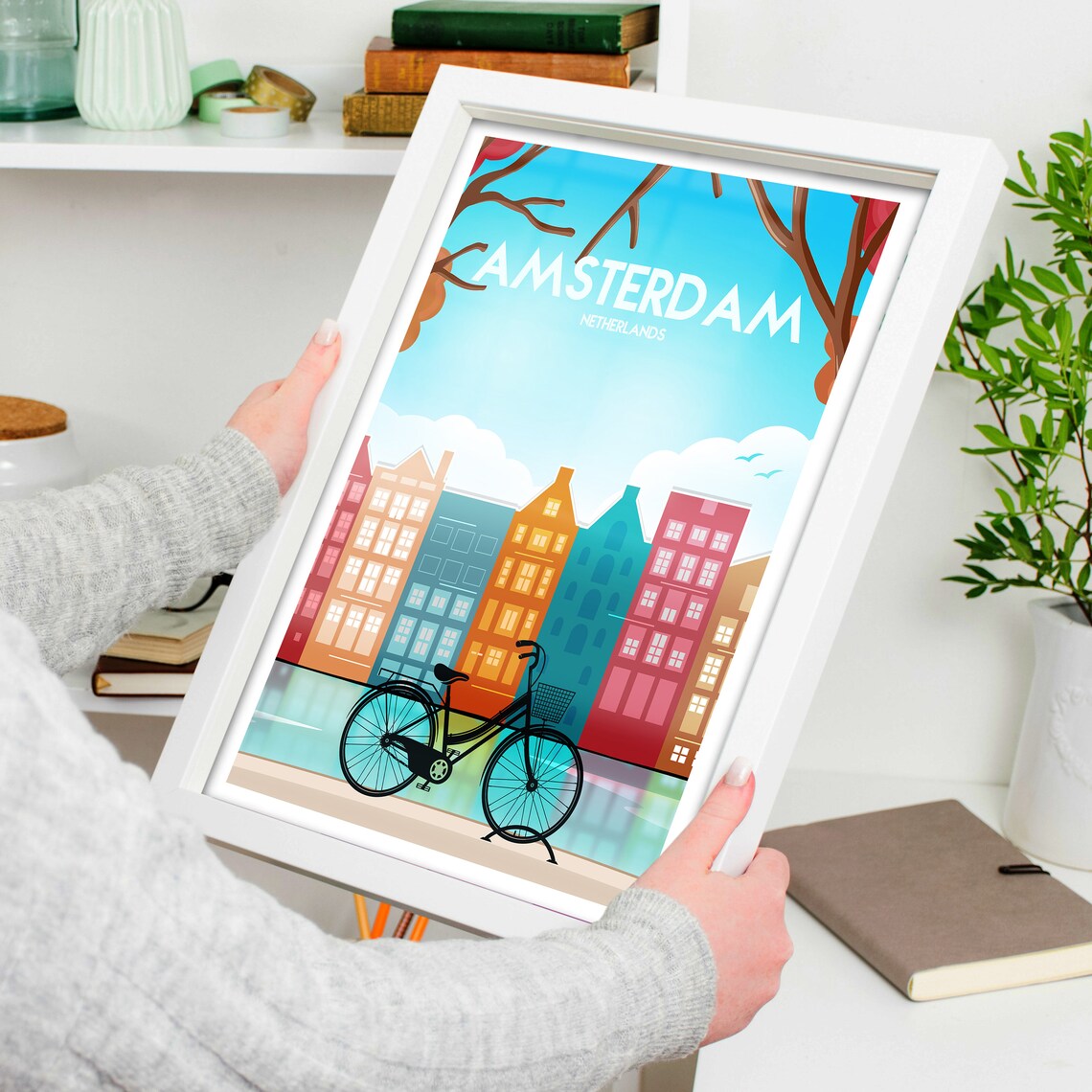 Amsterdam Travel Poster Print, Europe City Art - Image 4