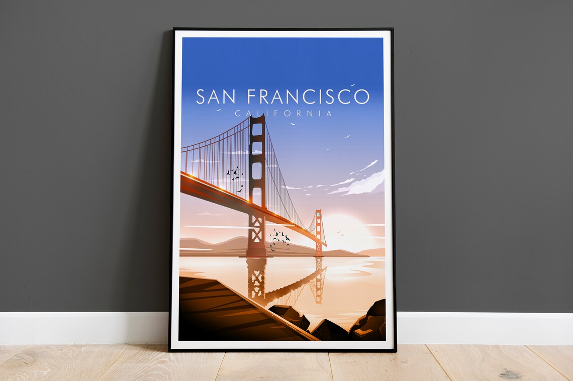 San Francisco Print Golden Gate Travel Poster