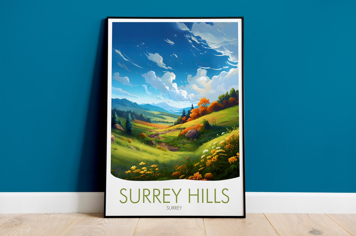 Surrey Hills England Rolling Green Hills Wildflower Meadow Poster