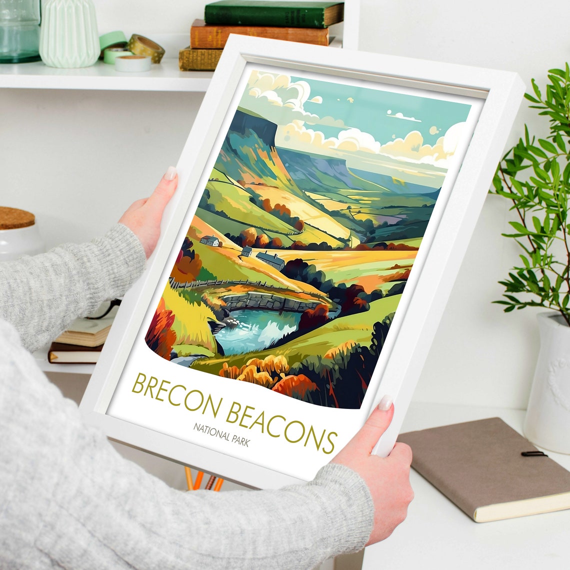 Brecon Beacons National Park Wales Valley Stream Farm Travel Poster - Image 4