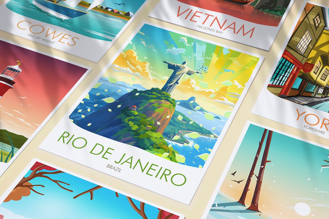 Rio de Janeiro Brazil Christ the Redeemer Sunrise Landmark Poster - Image 3