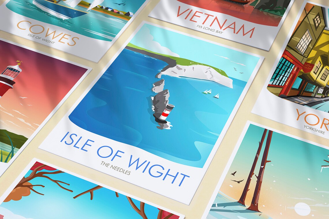 Isle Of Wight The Needles Travel Poster Art Print - Image 3