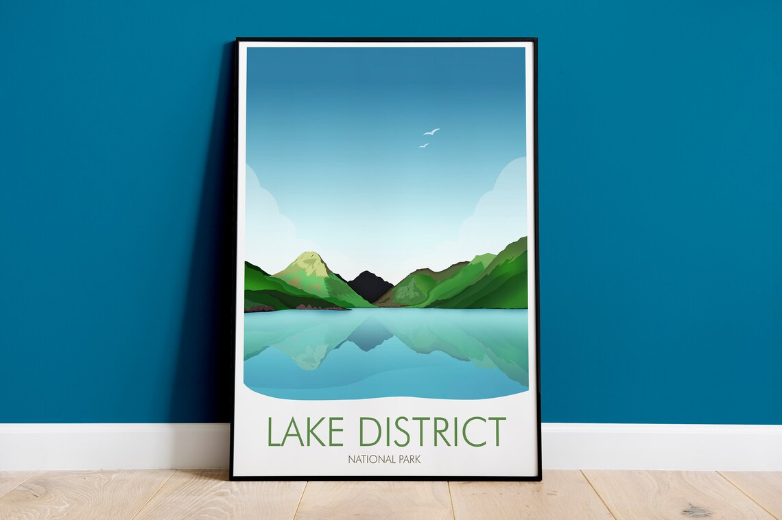 Lake District National Park Travel Poster, England