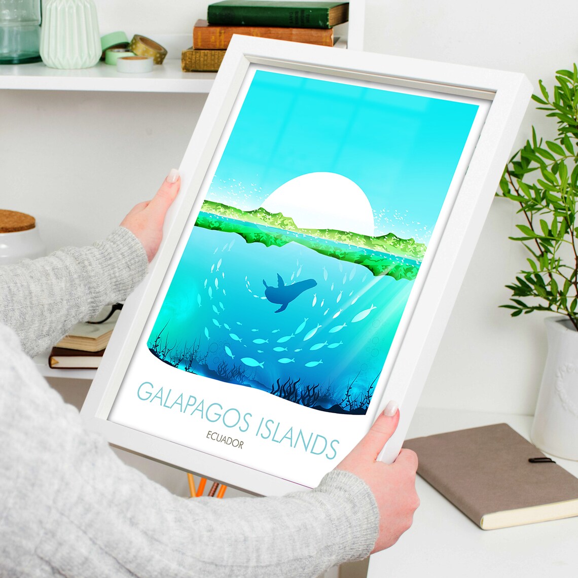 Galapagos Islands Travel Poster, Ocean Destination - Image 3