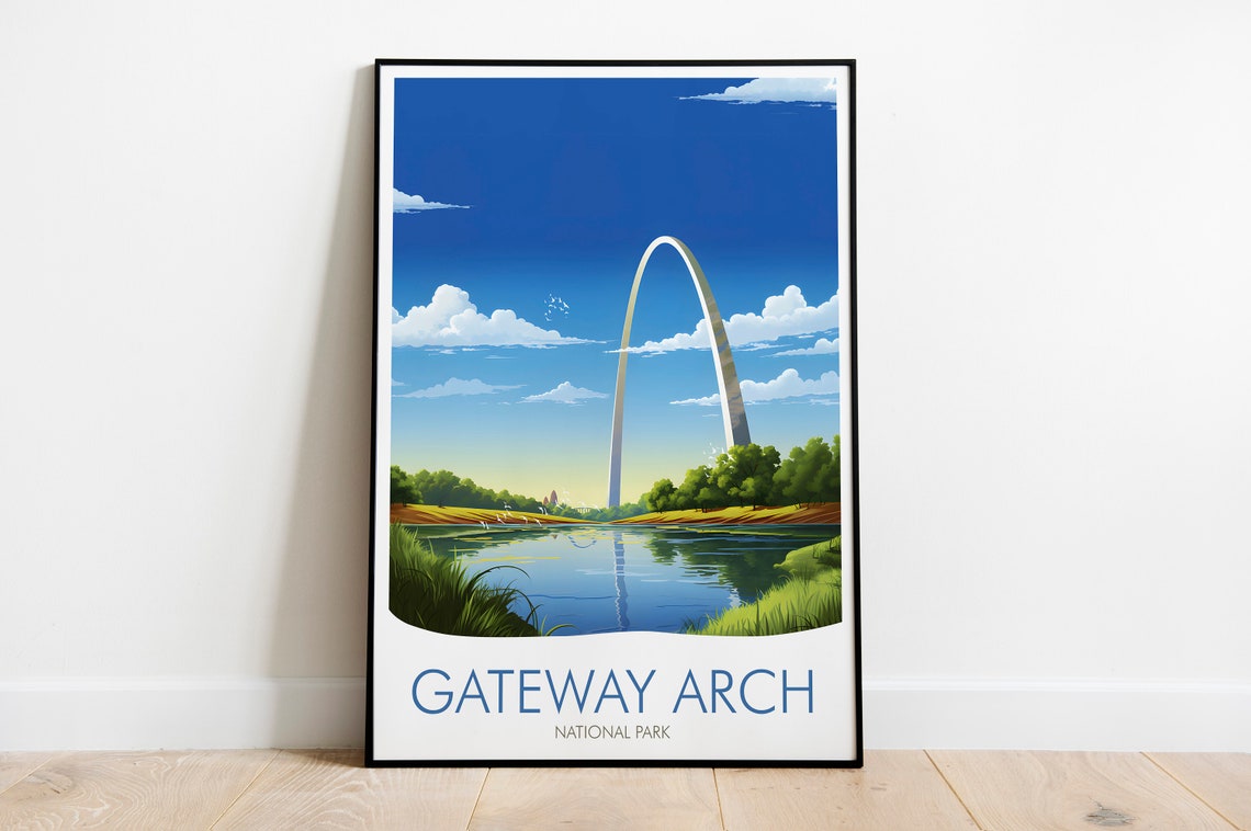 Gateway Arch St Louis National Park Riverside Landmark Poster - Image 2