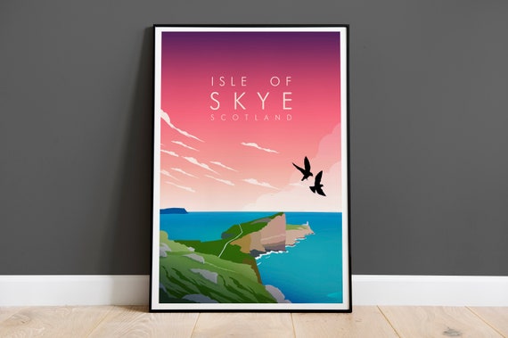 Isle Of Skye Travel Poster, Scotland Landscape