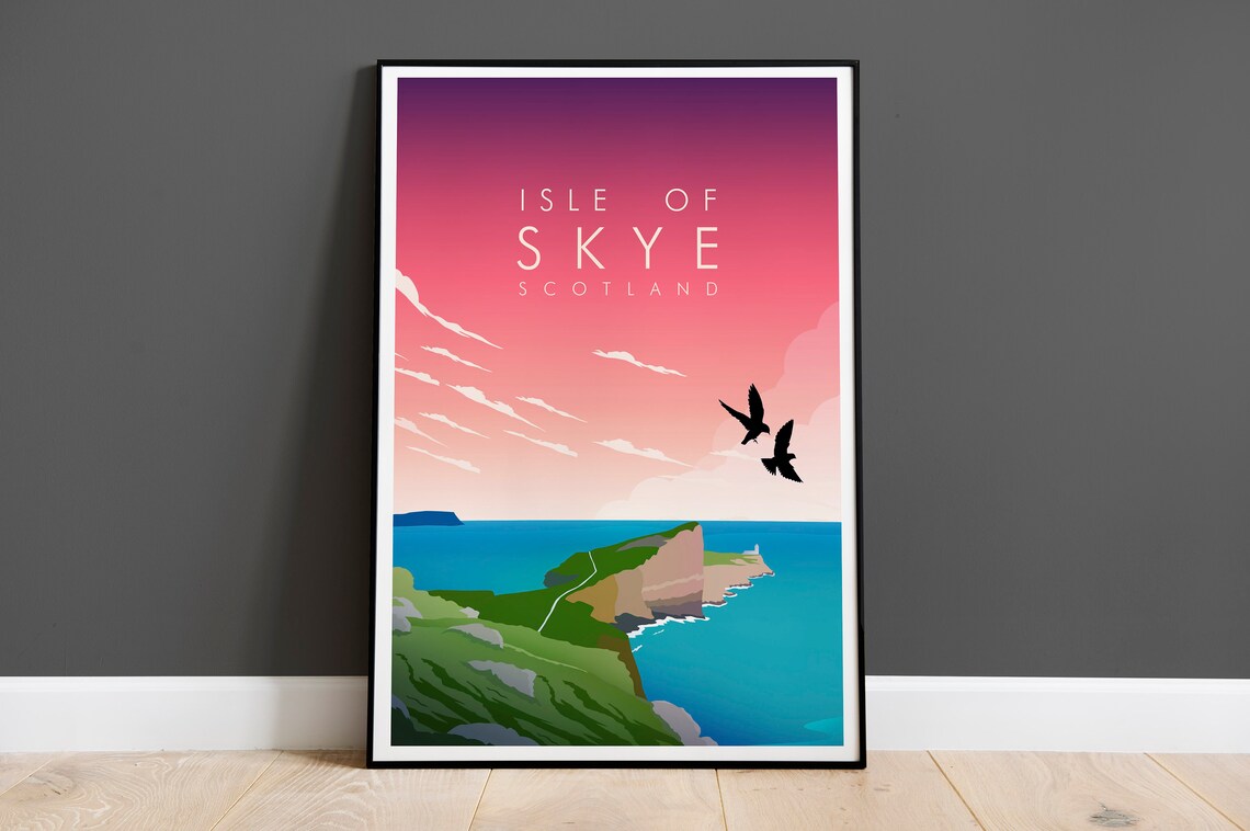 Isle Of Skye Travel Poster, Scotland Landscape