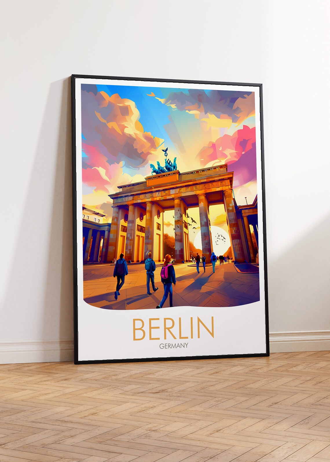 Berlin Germany Brandenburg Gate Sunrise Morning City Art Poster - Image 2