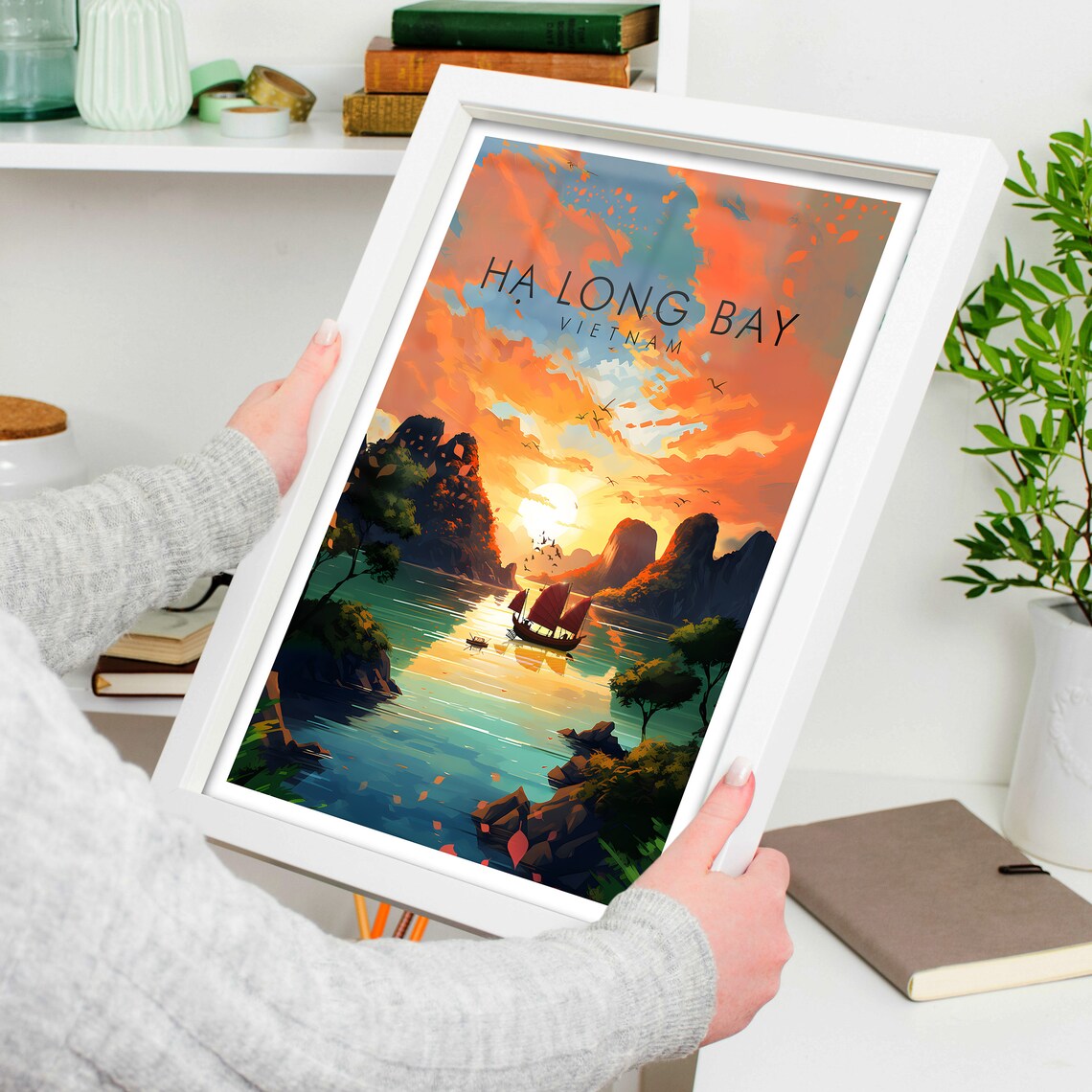 Ha Long Bay Vietnam Travel Poster, Place Print - Image 4