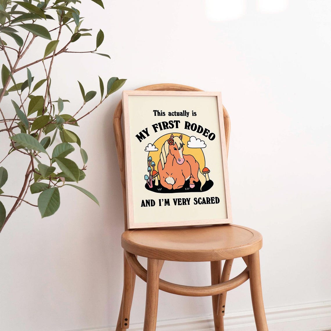 My First Rodeo Funny Cowboy Horse Cottagecore Western Quote Poster - Image 4