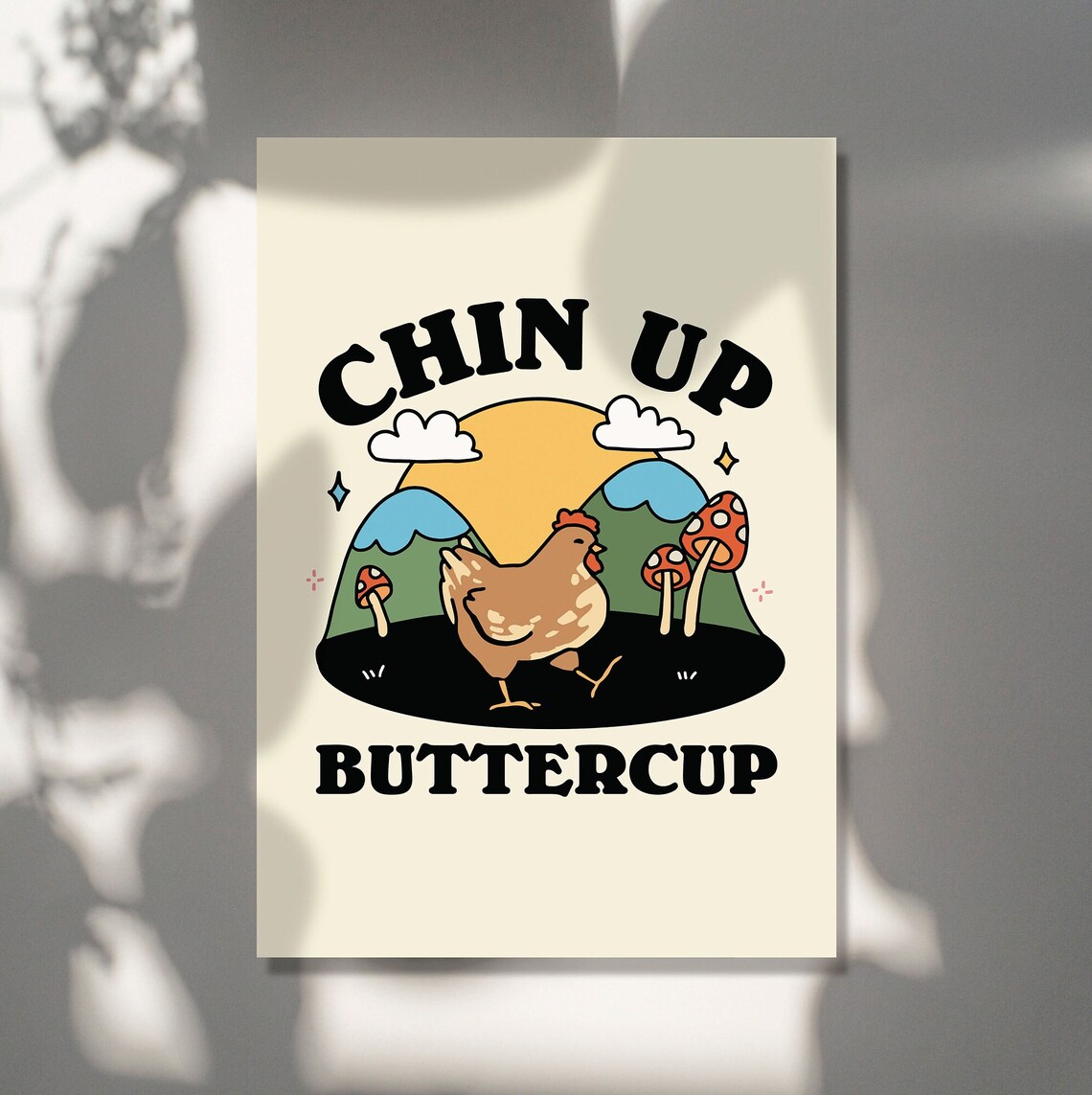 Cute Chicken Motivation Quote Retro Style Art Print - Image 2