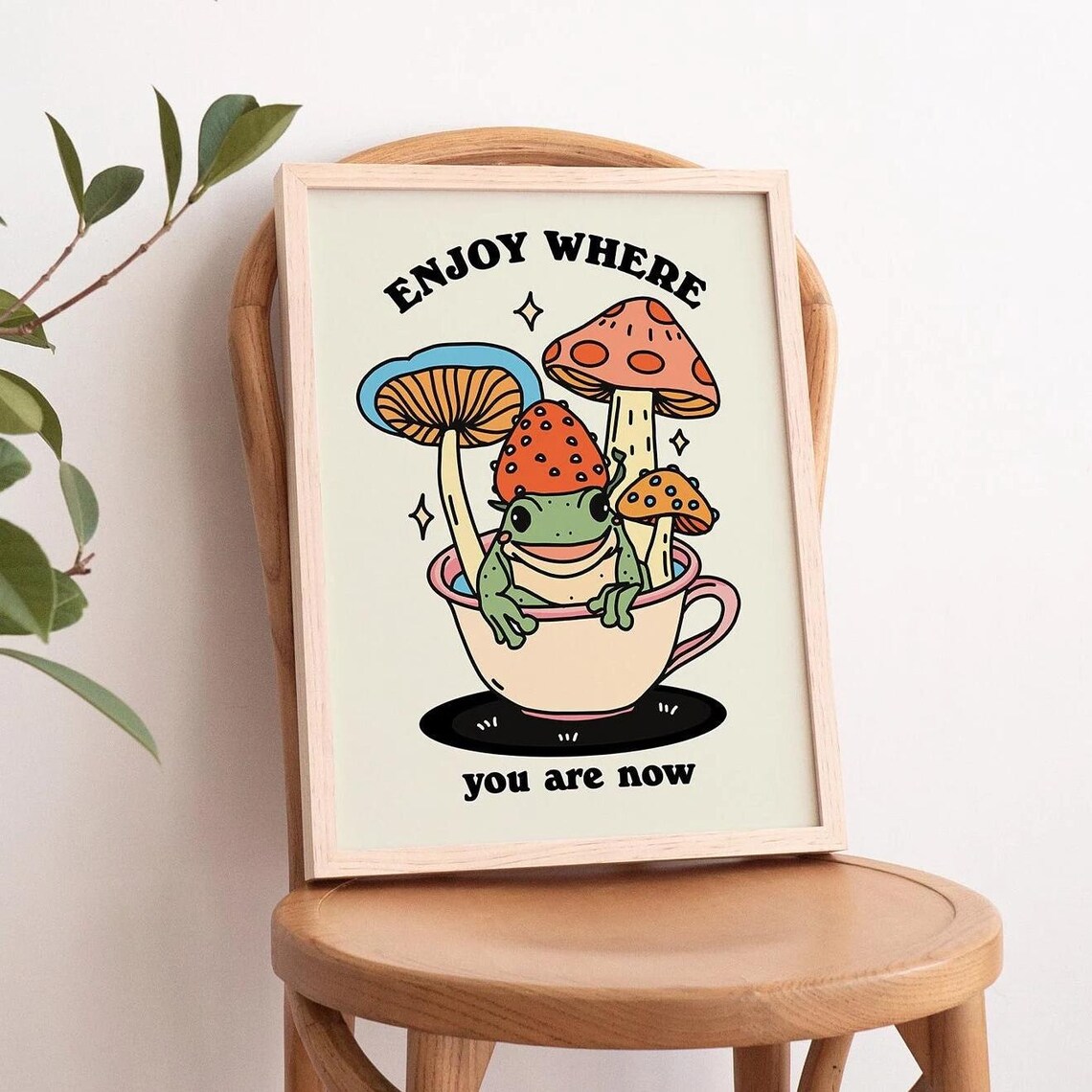 Cottagecore Frog Retro Quote Art Print - Image 4