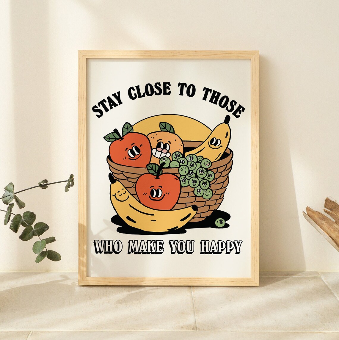 Retro Fruit Print, Vintage Market Illustration