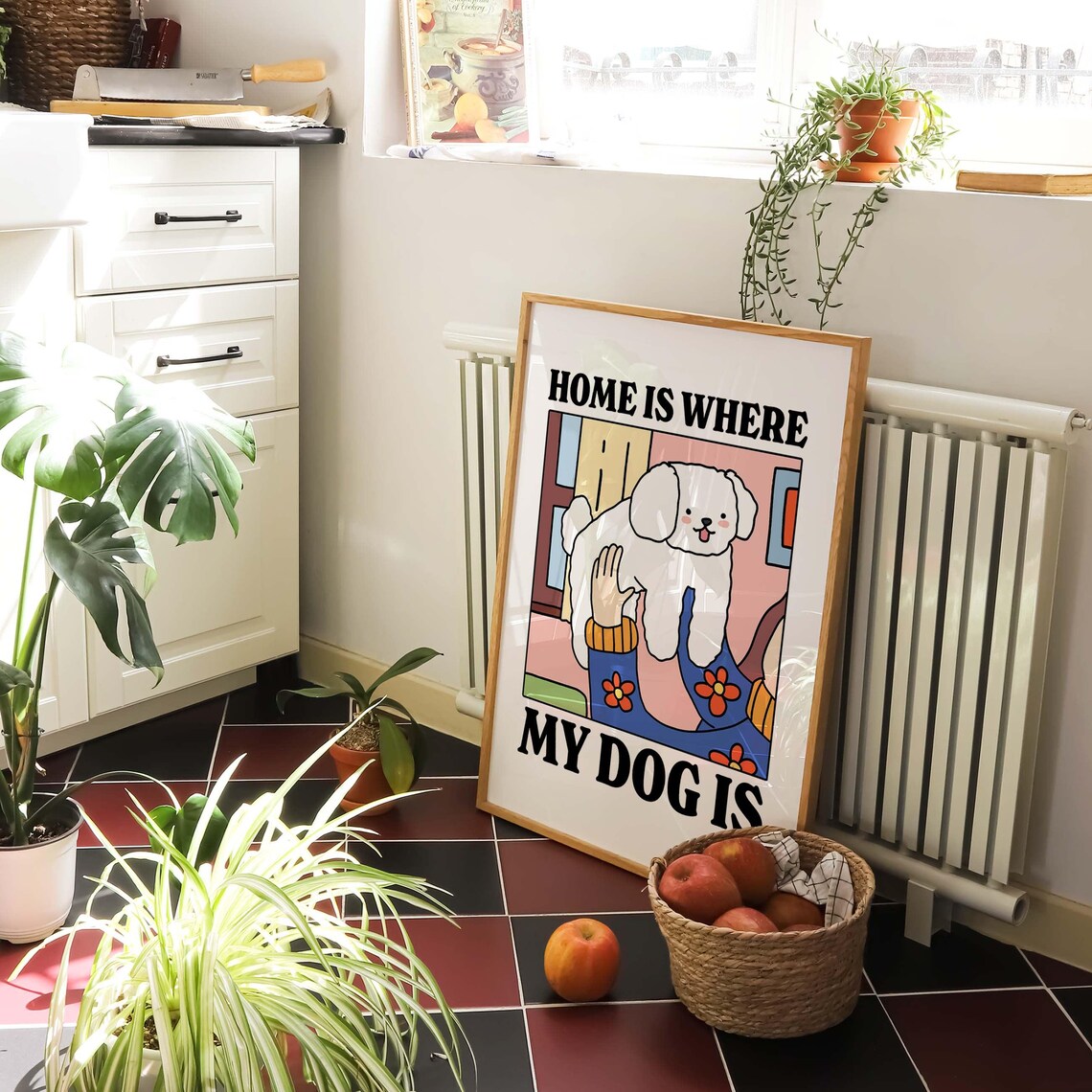Cute Dog Print, Home Is Where My Dog Is Art Print - Image 2