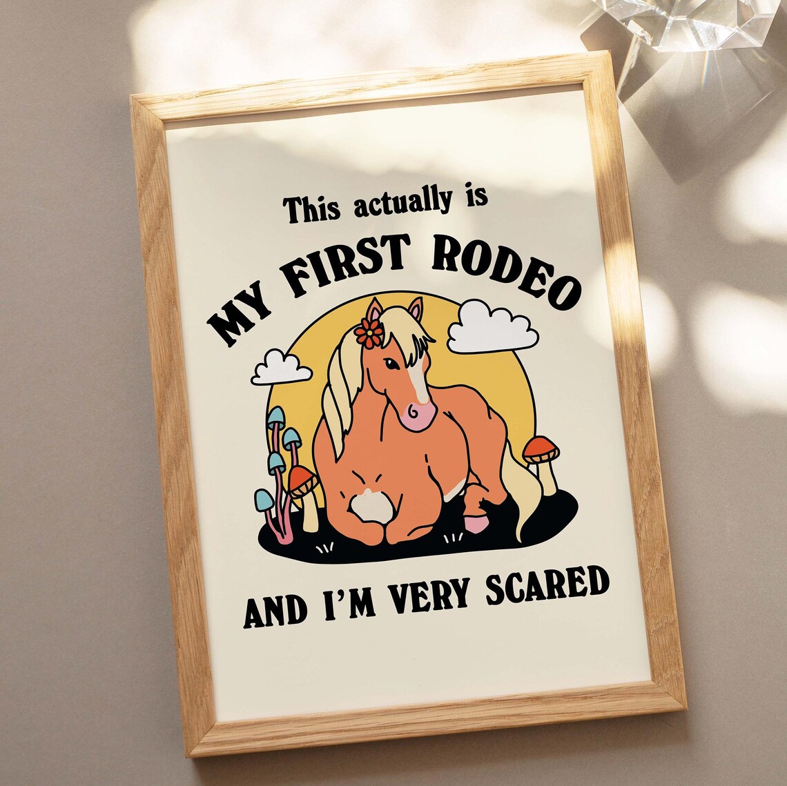 My First Rodeo Funny Cowboy Horse Cottagecore Western Quote Poster - Image 3