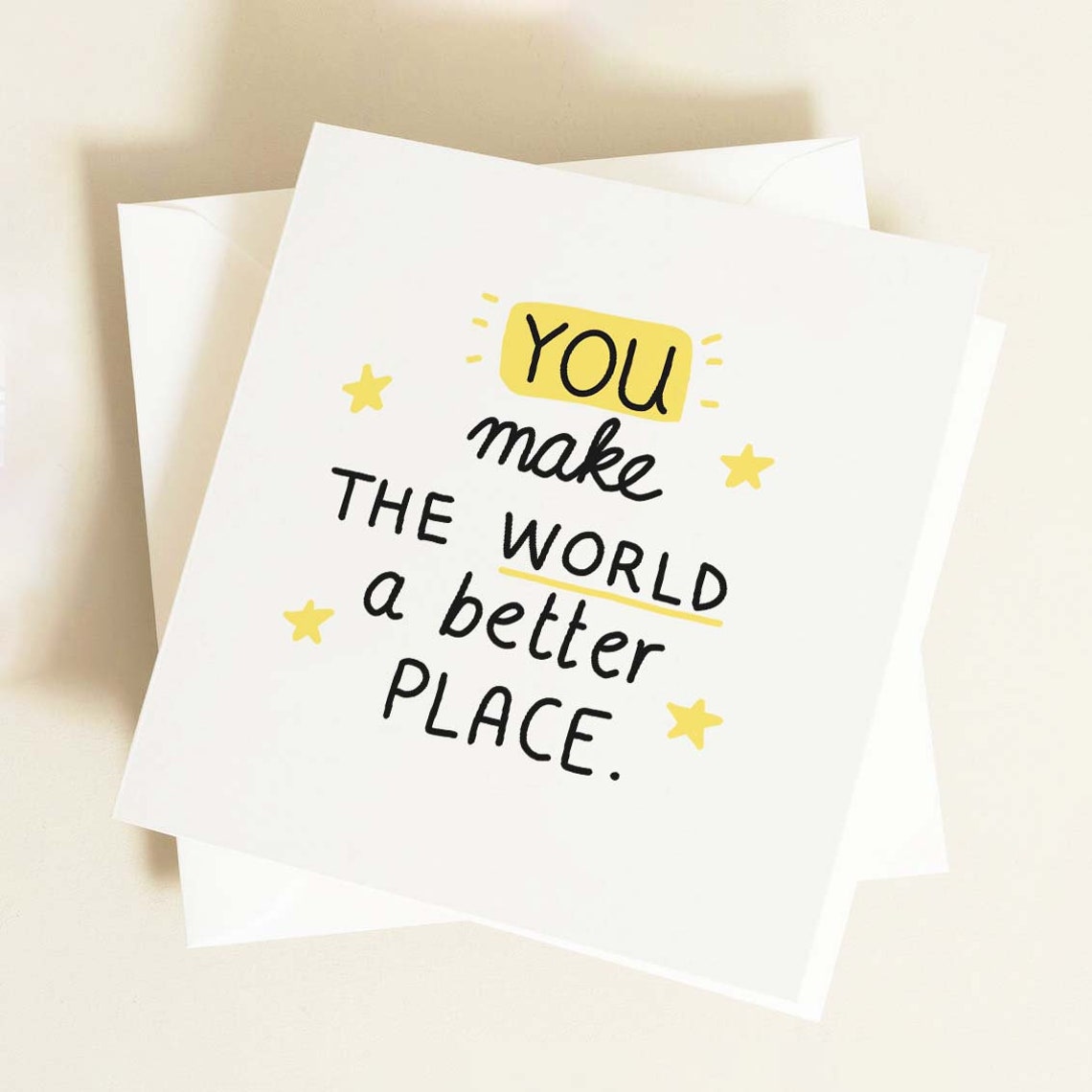 You Make The World A Better Place Greeting Card You Are Amazing Thinking Of You Cards Friendship Card Thank You Cards Handmade Card - Image 3
