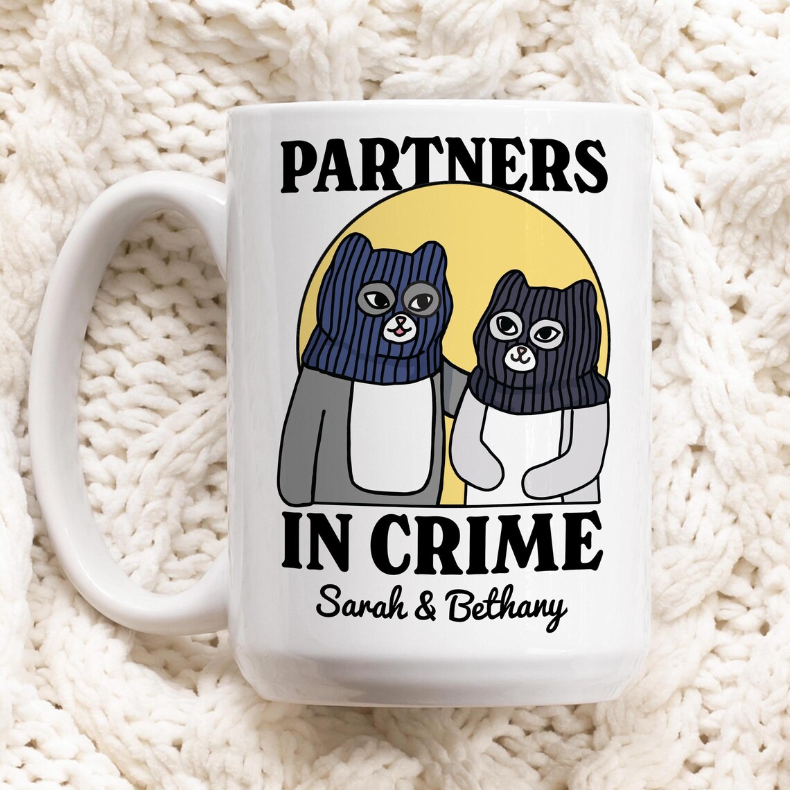 Custom Partners In Crime Best Friend Cat Mug