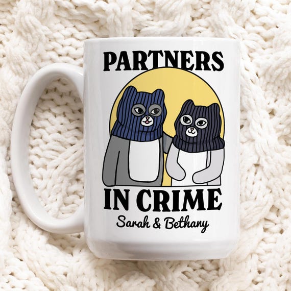 Custom Partners In Crime Best Friend Cat Mug