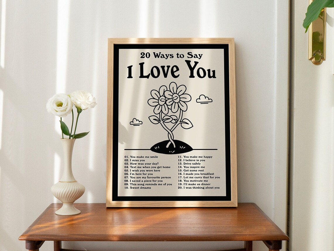 I Love You Retro Quote Art Print, Green Typography - Image 2