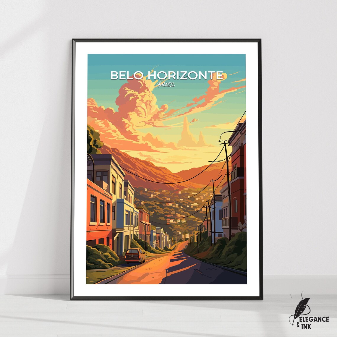 Belo Horizonte Travel Print Wall Artbelo Minimalist Paintingbrazil Home Decorbelo City Photomodern Poster Artwork